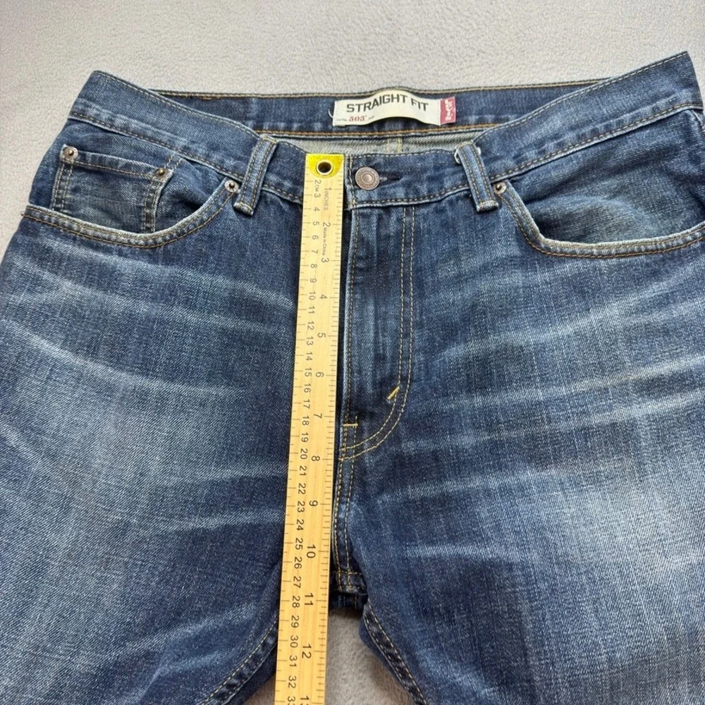 Levis 505 Straight Fit Jeans Men 33x36 (Fit 34x31) Blue Denim Workwear Classic